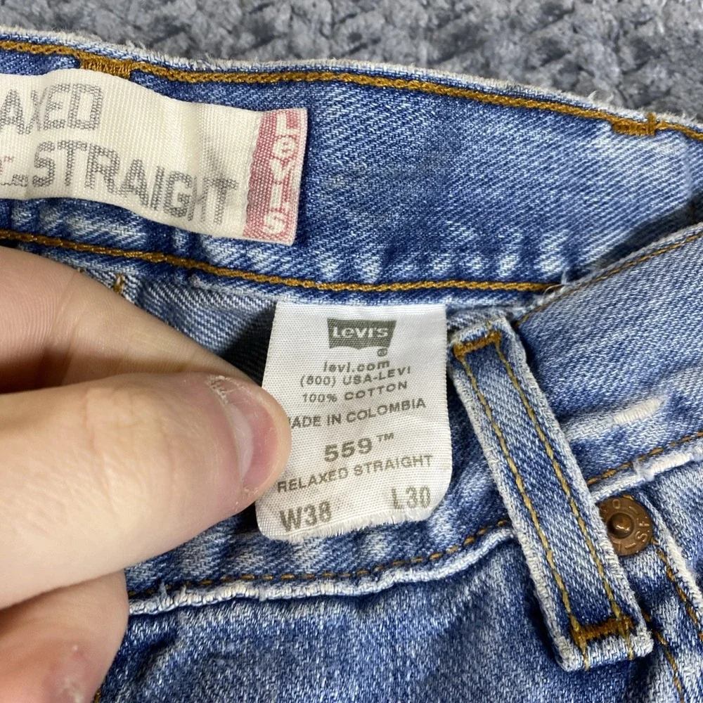Levi's 559 Jeans Men's 38x30 Blue Relaxed Straight‎ Light Wash